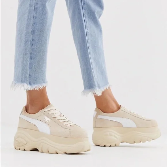 buffalo london Shoes Puma X Buffalo London Suede Cream Beigewhite Platform Trainers Poshmark